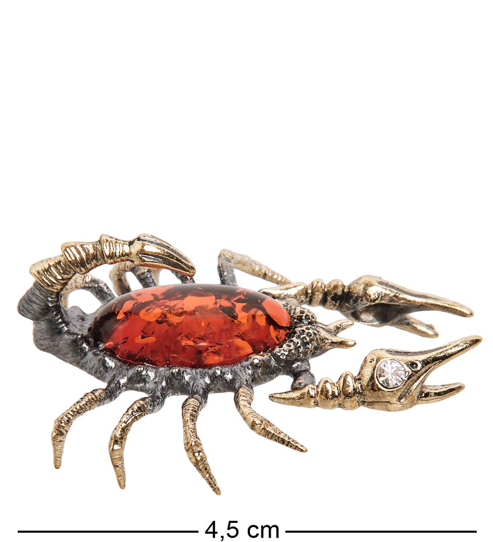 AM- 546 Фигурка «Скорпион» мал. (латунь, янтарь)