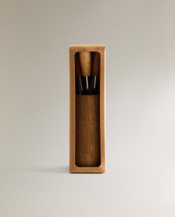 ZARA HOME НАБОР ШПАЖЕК ДЛЯ ЗАКУСОК С ДЕРЖАТЕЛЕМ (6 ШТ.), СВЕТЛО-БЕЖЕВЫЙ