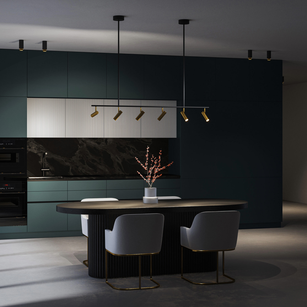 Подвесной светодиодный светильник Eurosvet Barre 20252/6 LED черный/латунь