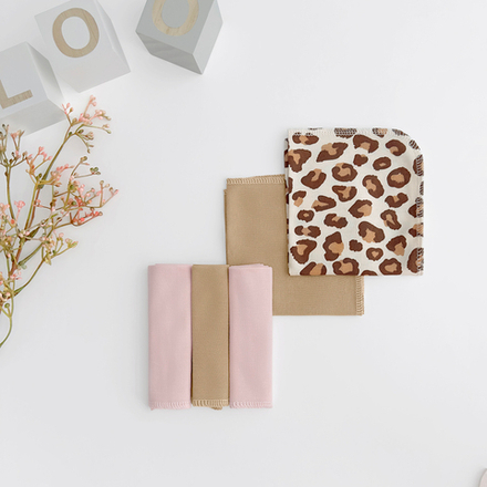 Платочки сет из 5 штук LooJoo Пудра / Карамель / Леопард