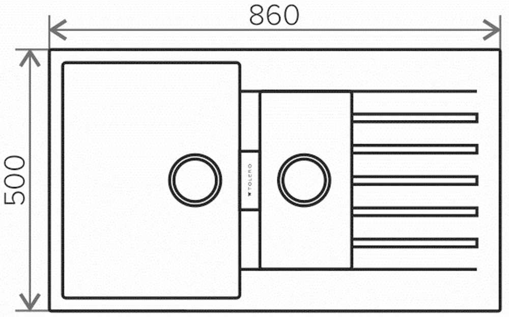 Мойка TOLERO LOFT TL-860 черный №911