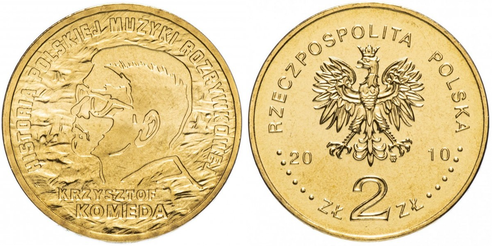 Польша 2 злотых, 2010 История польской музыки - Кшиштоф Комеда UNC