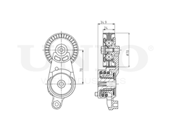 Ролик с натяжителем приводного ремня UNIO TNS-10046