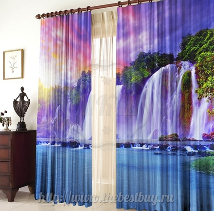 Фото-шторы: Водопад (арт. L20-1126)  -  (145х270)х2 см.