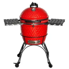 Керамический угольный гриль DinoEgg Classic Red, 46 см, с ножками и столиками