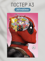 Постер плакат Мысли В Голове Deadpool Дэдпул