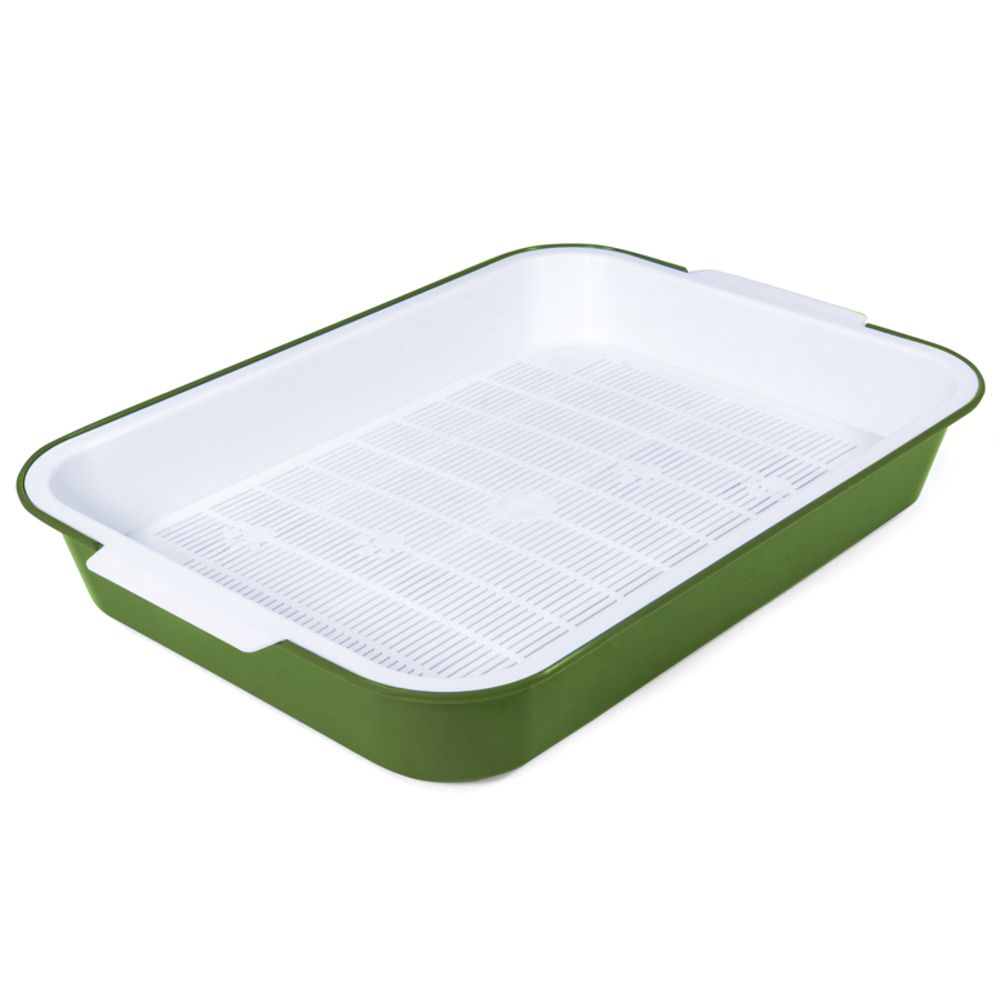 Туалет для кошек с сеткой "Эстет", темно-оливковый, 380*280*62мм, Gamma Туалет для кошек с сеткой "Эстет", темно-оливковый, 380*280*62мм, Gamma