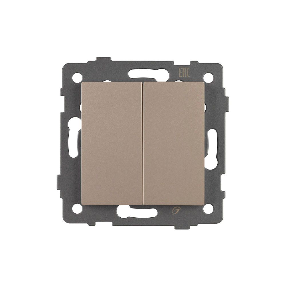 Механизм выключателя двухклавишный непроходной SWT-MK02-PL-GD-V (250V, 10A) (Arlight, -) 049890