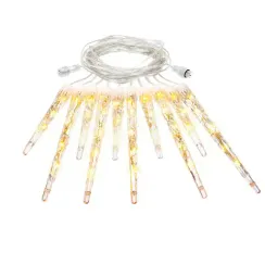 Светодиодные сосульки 40 теплых белых LED ламп, 2 м., 24В, прозрачный провод, Vegas (55036)