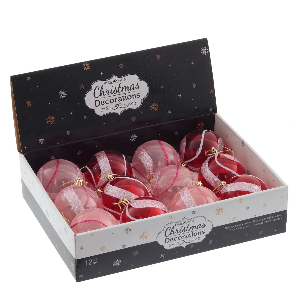 GAEM Набор из 12шт Украшение новогоднее "Шар", D 8 см, L35 W27 H8,5 см