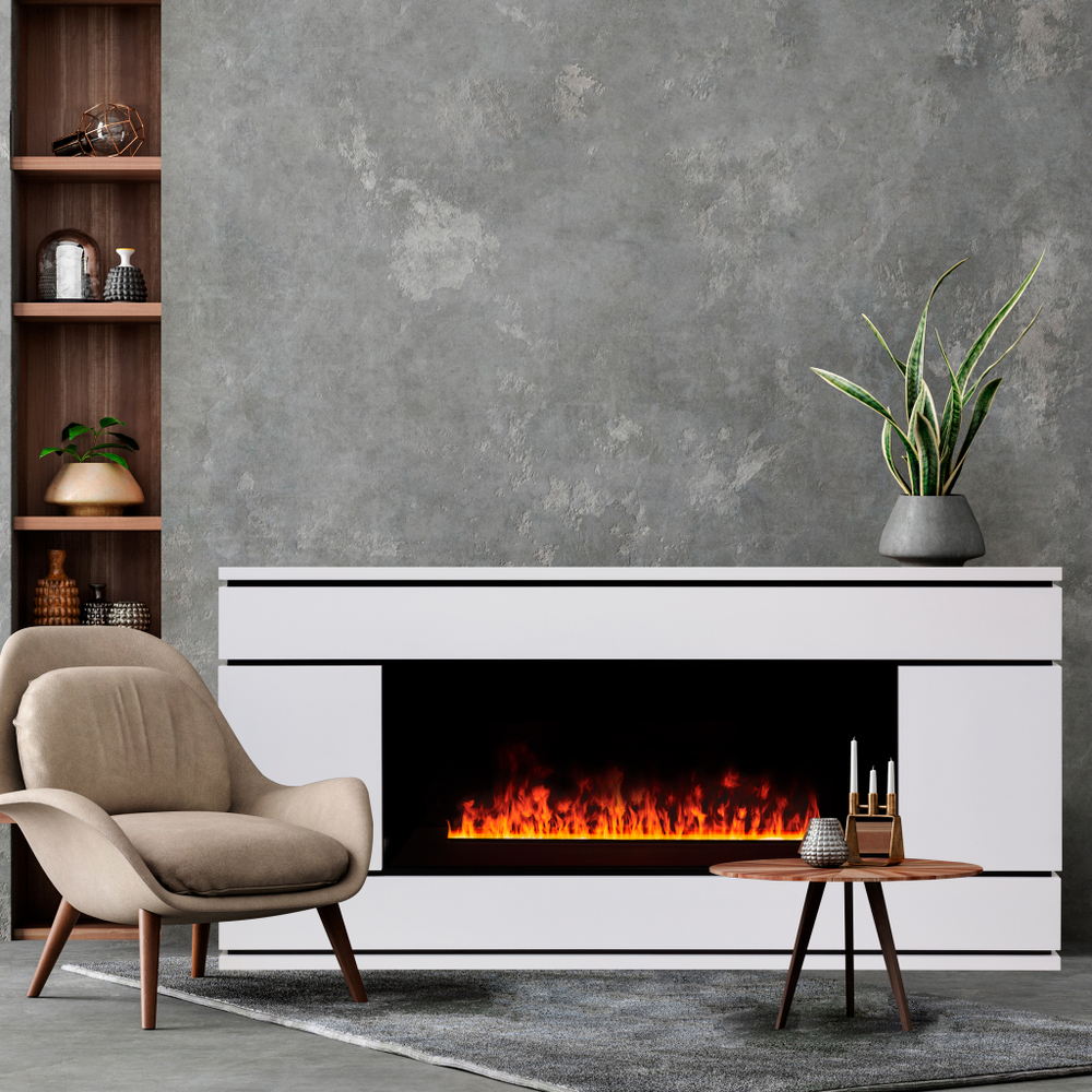 Каминокомплект Real Flame Vega CST1000 WT с очагом 3D Cassette 1000 Black Panel