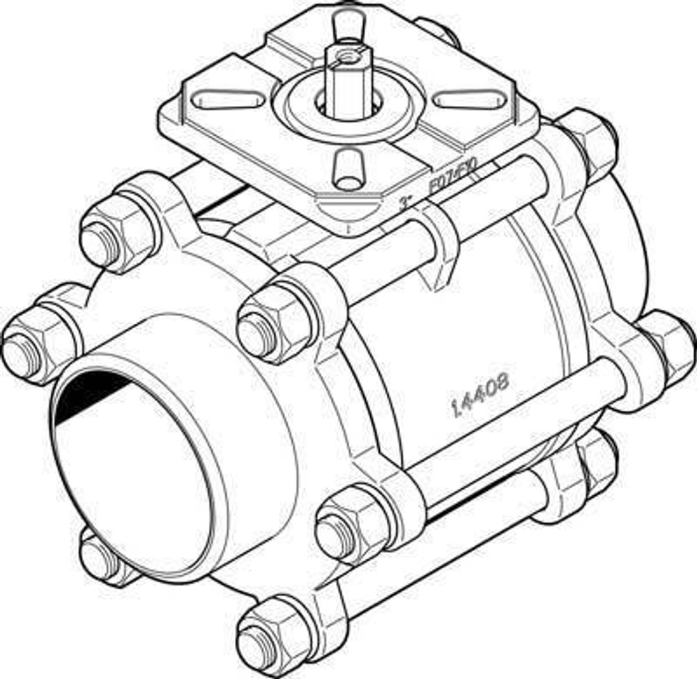 VZBA-3&quot;-WW-63-T-22-F0710-V4V4T Шаровой кран