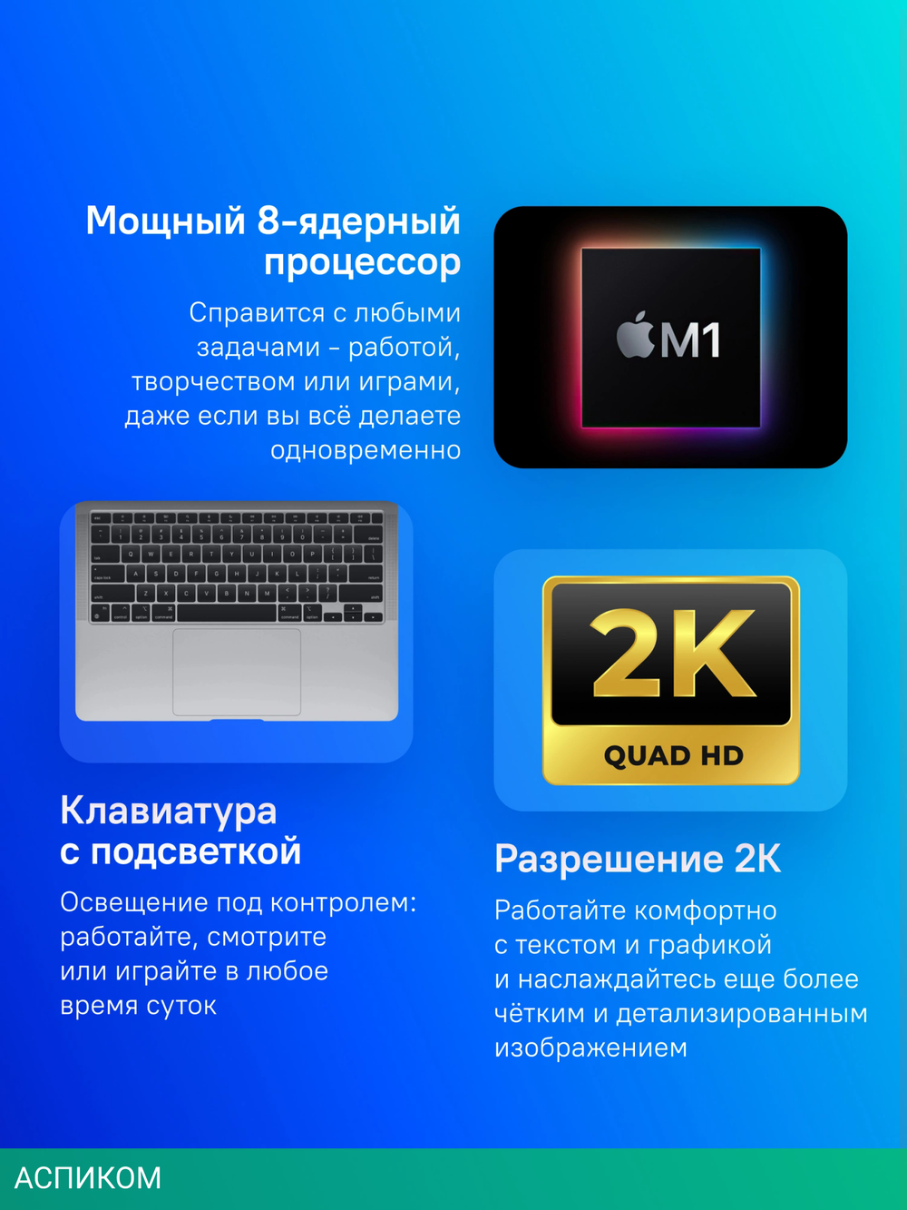 Ноутбук Apple MacBook Air A2337 8Gb/256Gb Space Grey (MGN63HN/A)