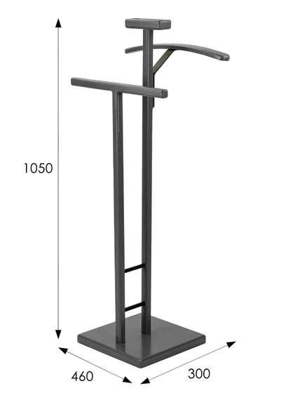 Вешалка костюмная ГАЛАНТ 340 черный/ серый графит