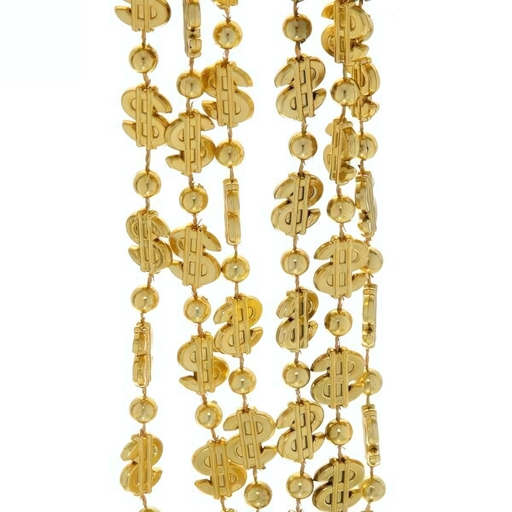 Бусы на ёлку 1,5м "Доллары" 1,2см, Золото