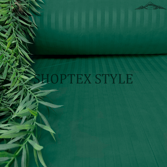 Полисатин-страйп &quot;Изумруд&quot; | ш.220 см | 95 г/м² | полиэстер-100%