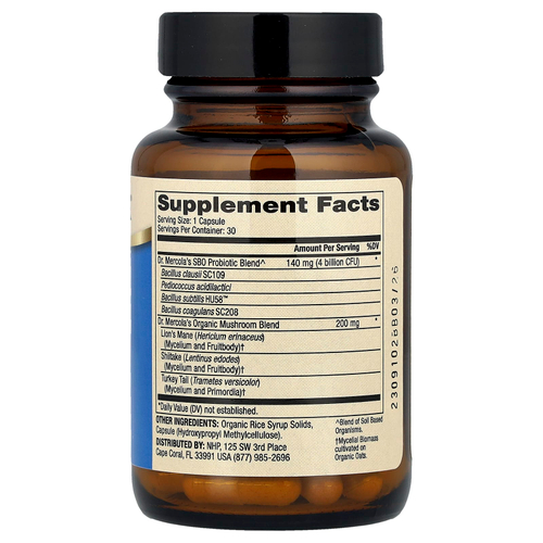 Dr. Mercola, Complete Probiotics, SBO, 4 млрд КОЕ, 30 капсул