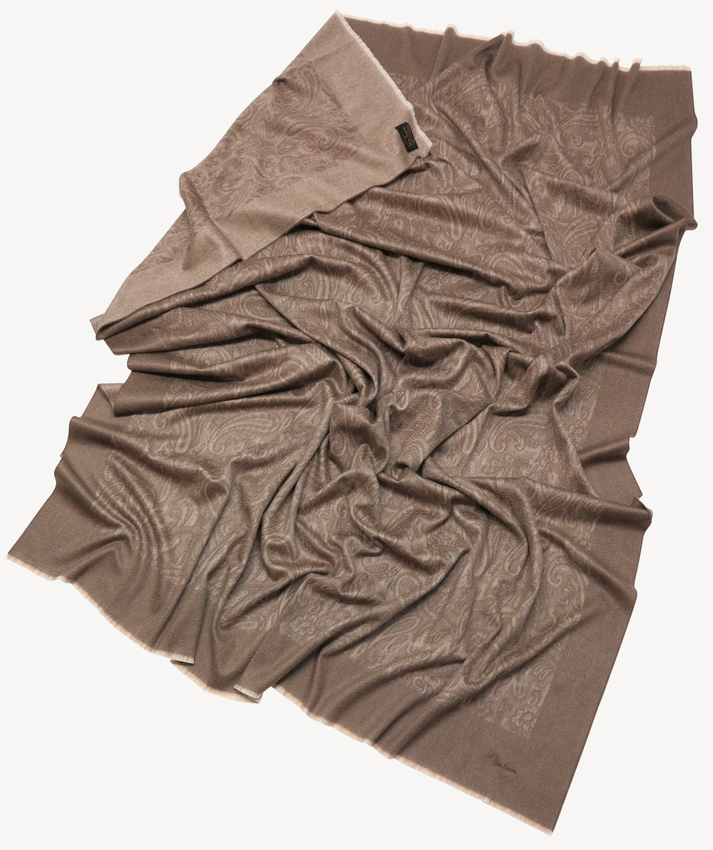 Плед 150х200 Glen Saxon Border Paisley Sand Stone Mink