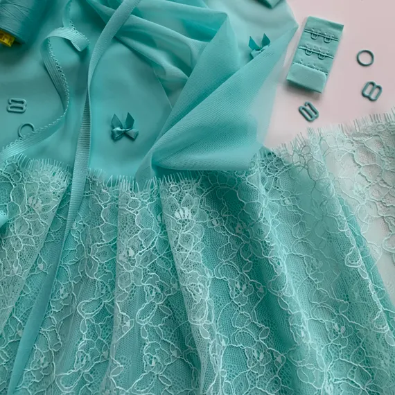 Кружево реснички ментол (26*150 см)