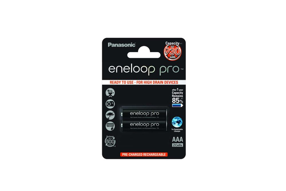 Аккумуляторы Panasonic eneloop pro BK-4HCDE/2BE 930mAh AAA R03 BL2 7706