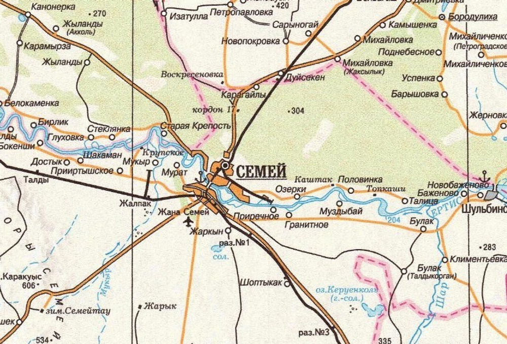 КАРТА АБАЙСКОЙ ОБЛАСТИ ламинированная 2022 год