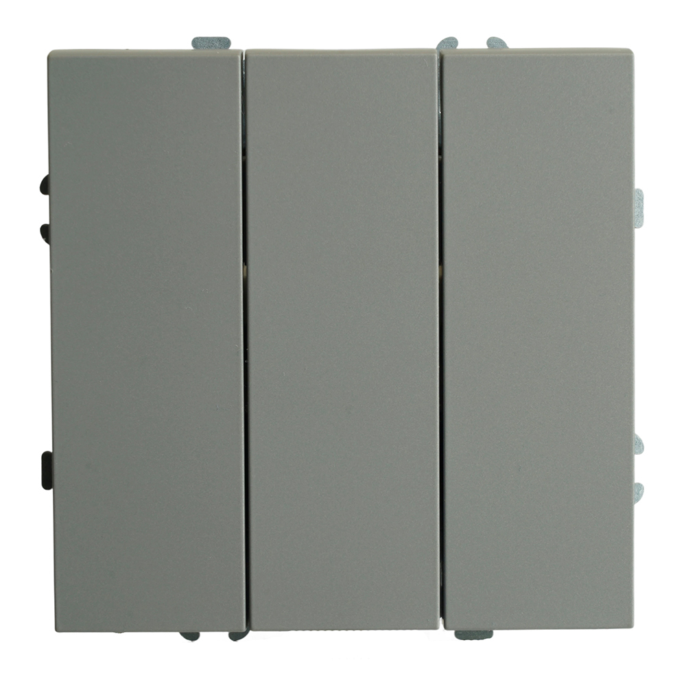 Выключатель 3-клавишный (механизм), STEKKER, 250В, 10А, серия Эмили, RSW10-5108-10, платиново-серый, soft touch 49948