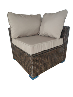 Угловой модуль дивана из искусственного ротанга серии УИЛТШИР «WILTSHIRE» с подушкой цвет Шоколад