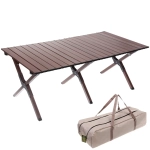 Стол кемпинговый складной DC-5003, 114*59*43 см, цвет: темное дерево, каркас алюминий, ТуристМастер