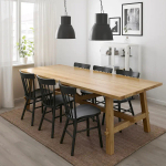 Стол и 6 стульев - MÖCKELBY / NORRARYD IKEA/ МЕКЕЛЬБИ/НОРРАРИД ИКЕА, 235х100х74 см, черный/дерево