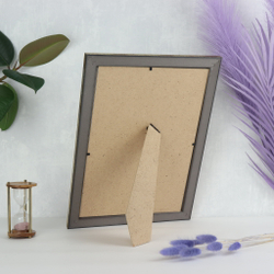 Фоторамка пластиковая 21х30 см, золотой, фактура линии, арт. 2130.677204