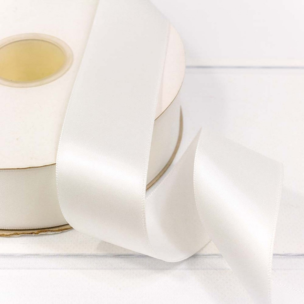 Лента Атласная 3,8см х 110м Полиэстер класс А (Белый)