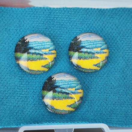 Принт, 16мм, круглый, стеклянный кабошон