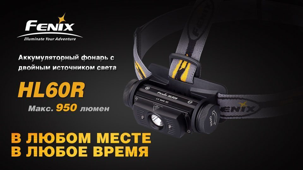 Налобный фонарь Fenix HL60R (Desert Yellow)