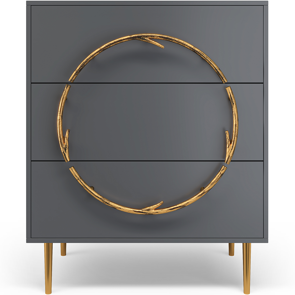 Комод Арт Стайл с 3 ящиками Стайл Серый Амбер