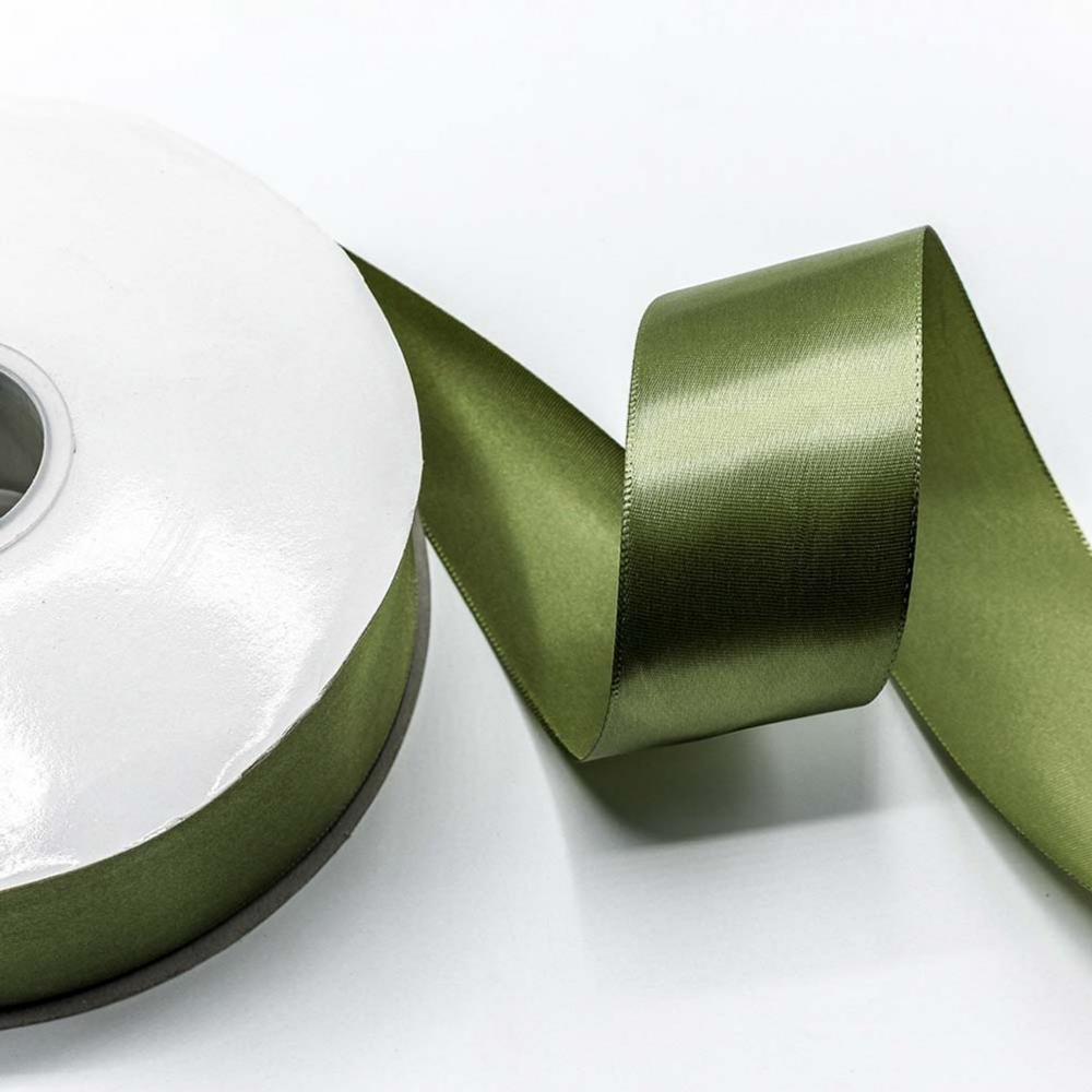Лента Атласная 5см х 110м Полиэстер класс А (Зеленый)