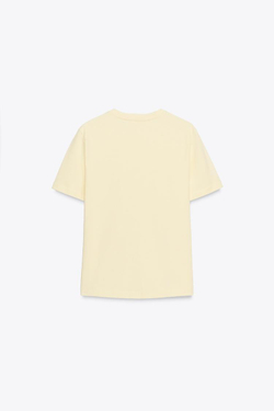 ZARA МАЙКА С БРОШЬЮ, ЖЕЛТЫЙ