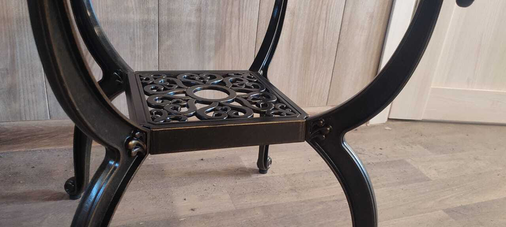 Стол квадратный из литого алюминия Белград «Belgrade» бронза 6365-1