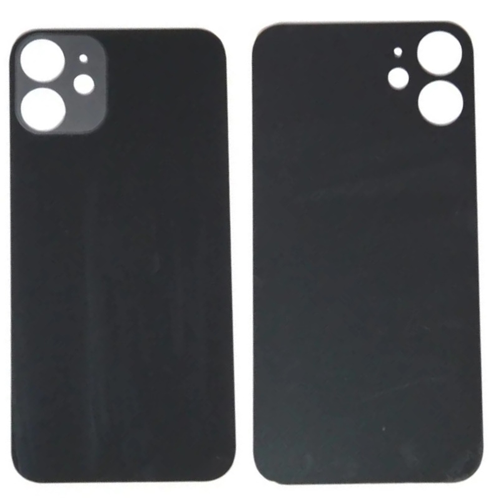 Задняя крышка для Apple iPhone 12 mini Черный (стекло, широкий вырез под камеру)
