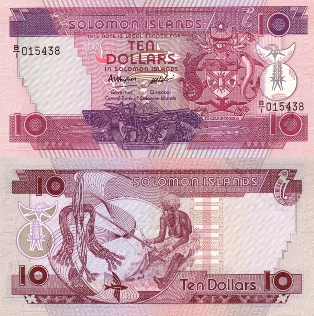 Соломоновы острова 10 долларов 1986 Ткач UNC