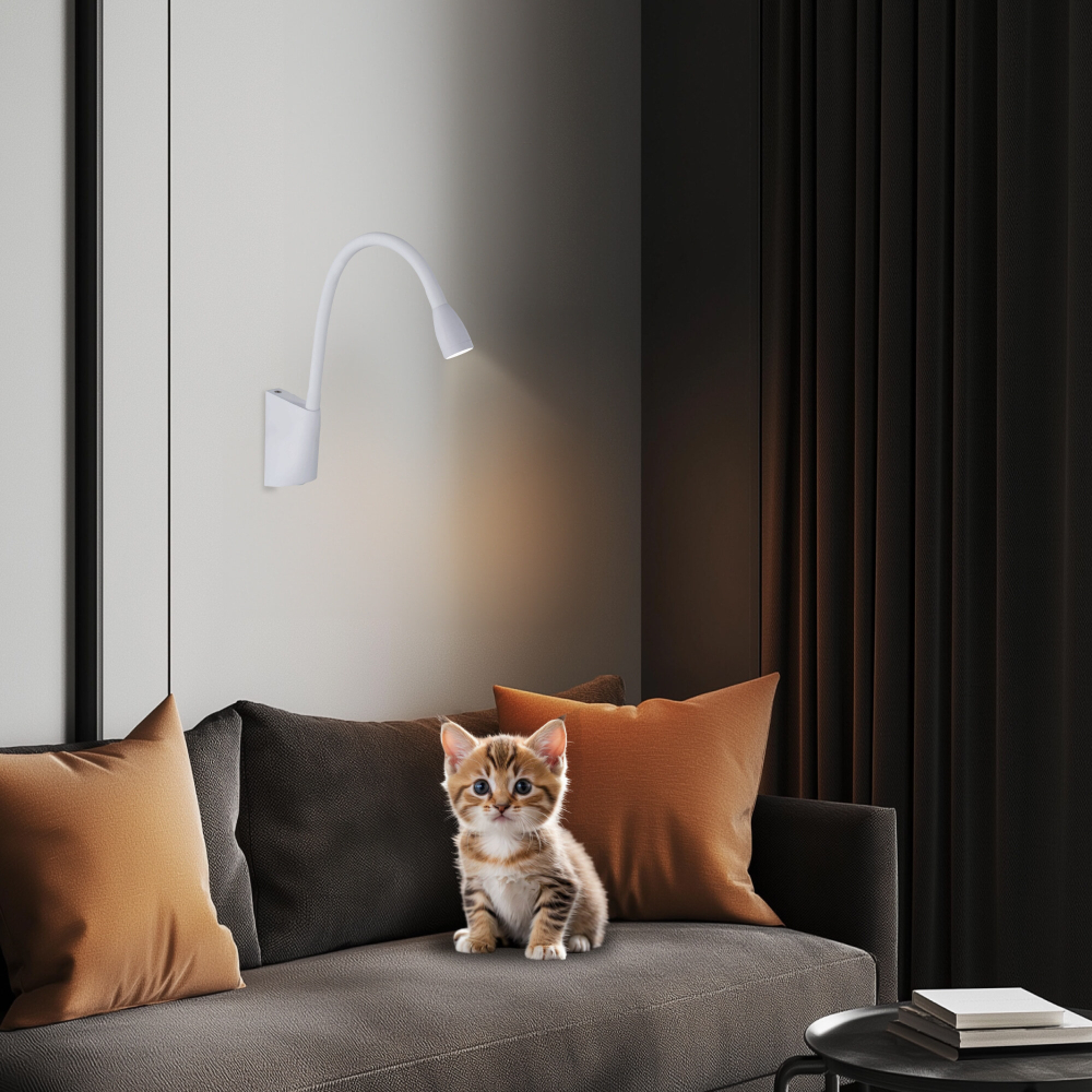 Citilux Декарт CL704340 LED Бра гибкое с выключателем Белое