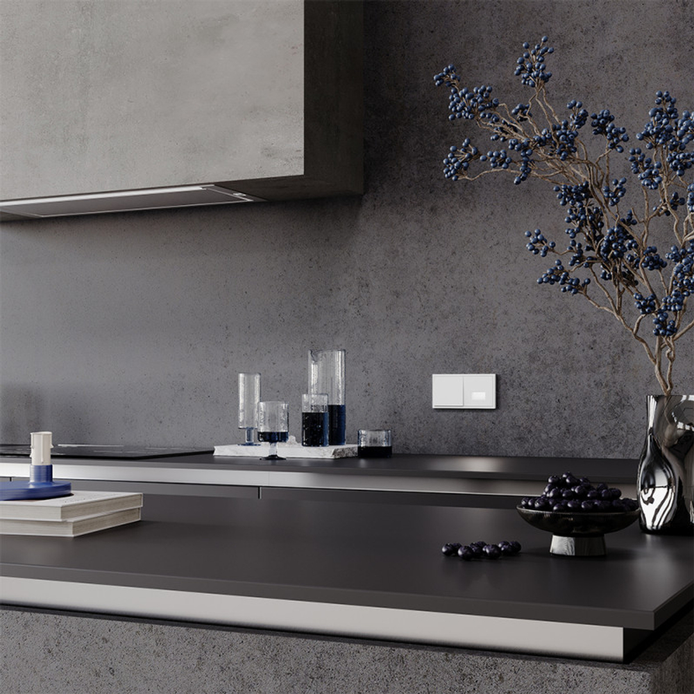 Выключатель встраиваемый VOLTUM S70 одноклавишный 10А, (белый матовый)