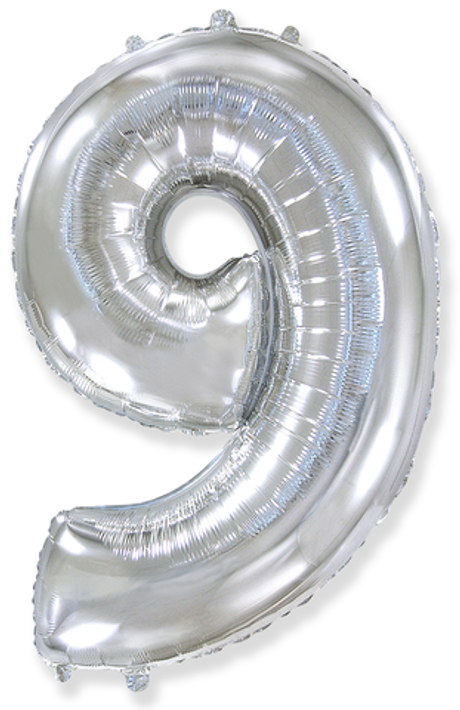 Цифра 9 "Серебро" (40''/102 см)
