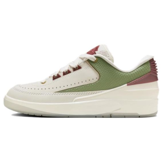 Jordan Air Джордан 2 Детские баскетбольные кроссовки Низкие Топ Парусный белый/Fir Красный/Масляно-зеленый/Металл Желтый/Лайм Белый/Темный Командный красный Унисекс