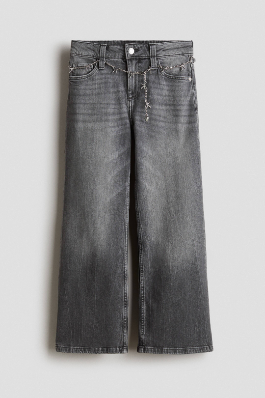 H&M Джинсы Baggy Fit Bootcut, серый