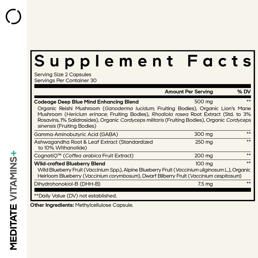 Codeage, Meditate Vitamins+, 60 капсул
