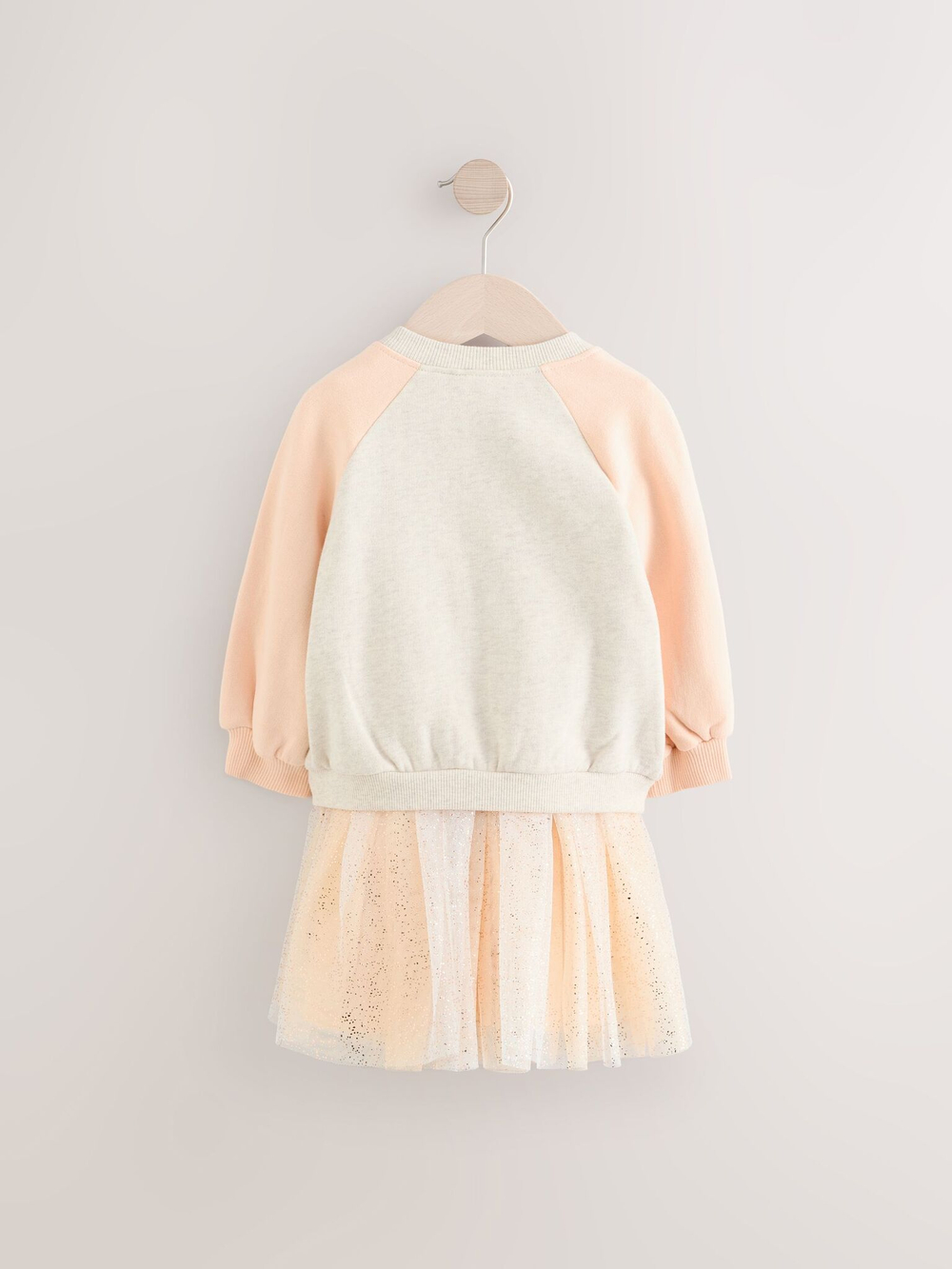 Платье и бомбер в комплекте для девочки Next E54-791, Молочный, Розовый