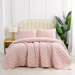 Покрывало 230х250 и 2 наволочки 50х70 Sofi De MarkO Робби светло-розовое