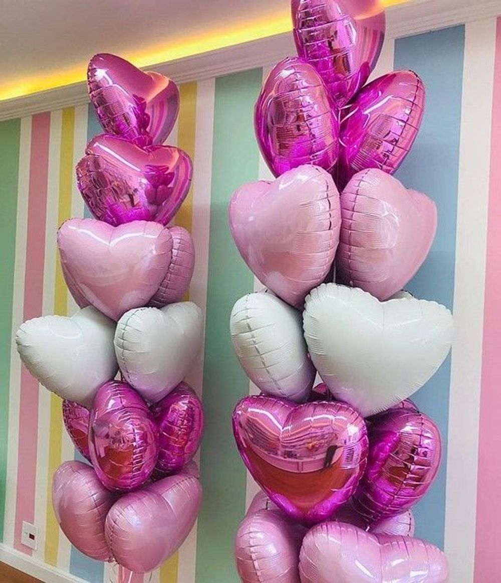 Шар (18" /46 см) Сердце, Розовый 1 шт.