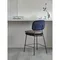 Стул полубарный Pea с контрастным кантом, велюр, темно-синий/бежевый