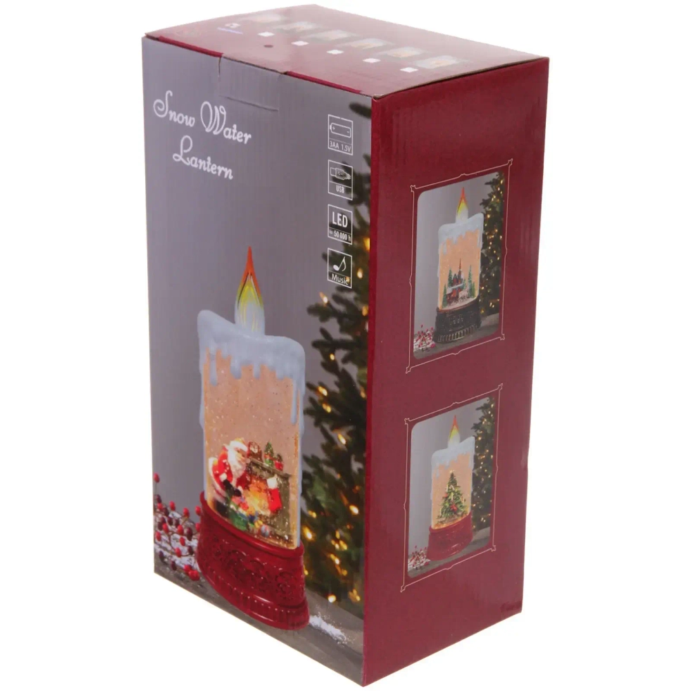 Сувенир с подсветкой «Уютный вечер» 12*8*24,5 см (работает от 3*ААА и USB+музыка, подсветка)